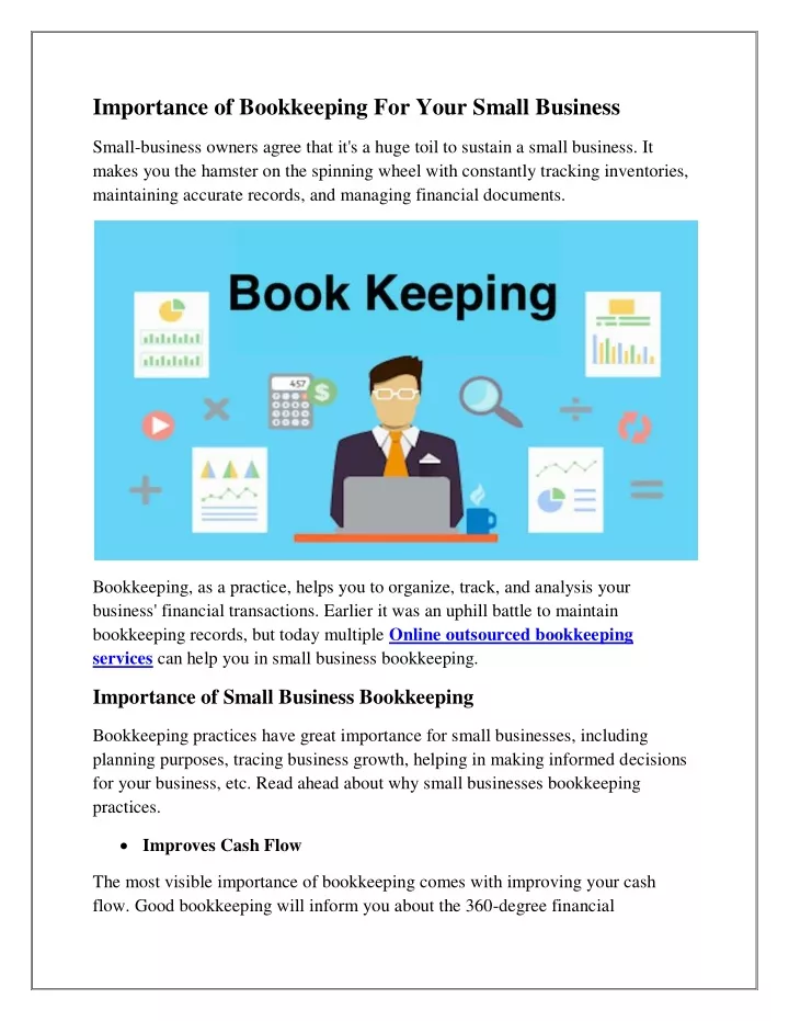 importance of bookkeeping for your small business