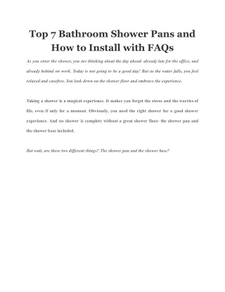 top 7 bathroom shower pans and how to install