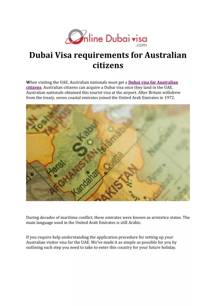 PPT Dubai Visa Requirements For Australian Citizens PowerPoint Presentation ID