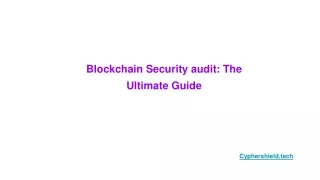Blockchain Security audit_ The Ultimate Guide
