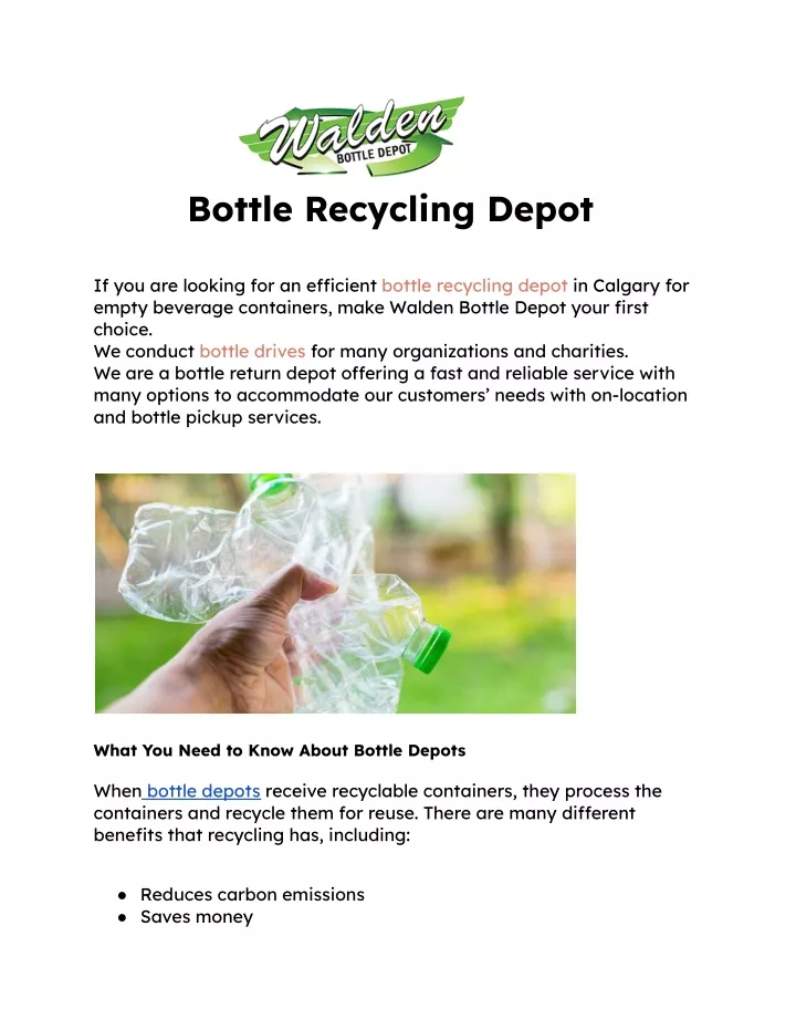 bottle recycling depot