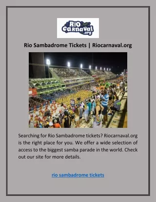rio sambadrome tickets riocarnaval org