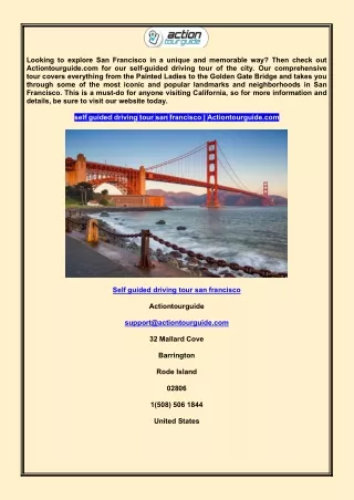 Self guided driving tour san francisco
