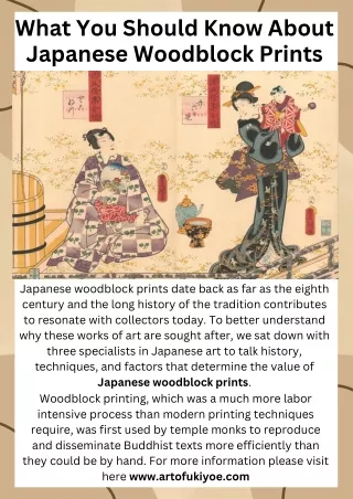 What You Should Know About Japanese Woodblock Prints