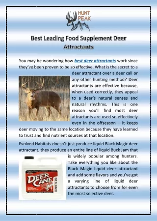 Best Leading Food Supplement Deer Attractants