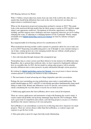 2023 raising advisers for watch