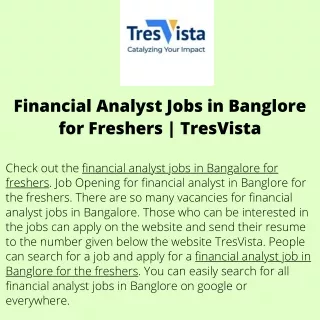 Financial Analyst Jobs in Banglore for Freshers  TresVista (2)