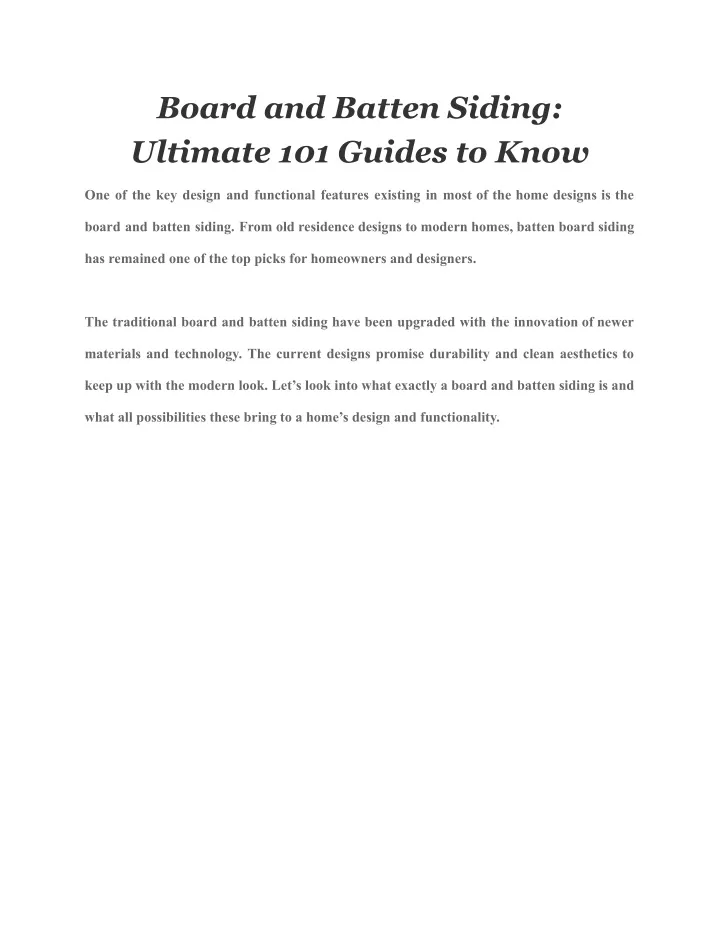 board and batten siding ultimate 101 guides