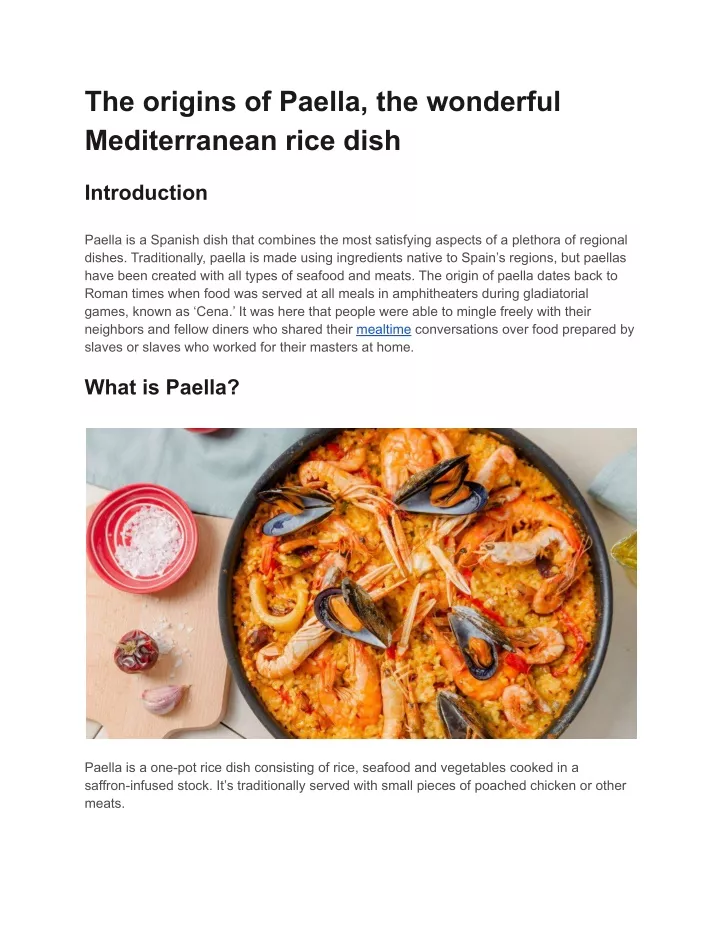 the origins of paella the wonderful mediterranean