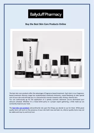 Buy the Best Skin Care Products Online