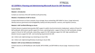 AZ-120T00-A: Planning and Administering Microsoft Azure for SAP Workloads