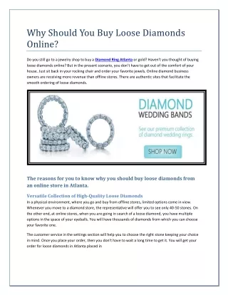 Why Should You Buy Loose Diamonds Online?