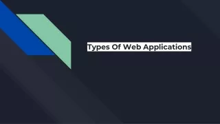Types of web applications