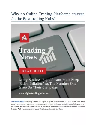 Why do Online Trading Platforms emerge As the Best trading Hubs
