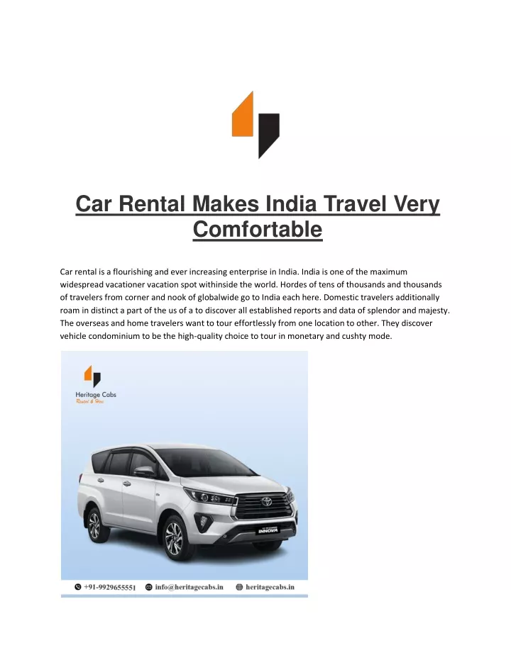 car rental makes india travel very comfortable