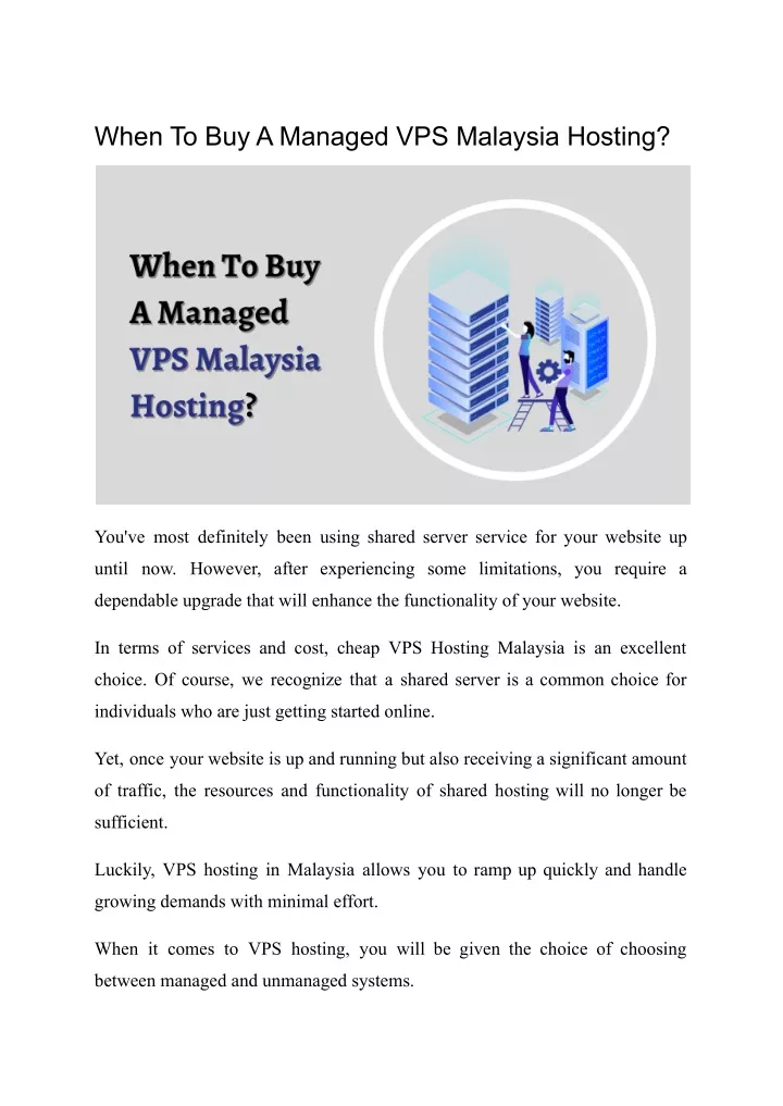 when to buy a managed vps malaysia hosting