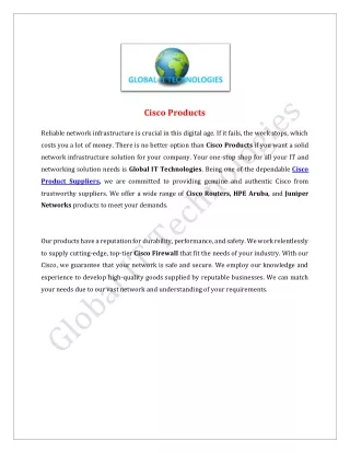 Cisco Product Suppliers