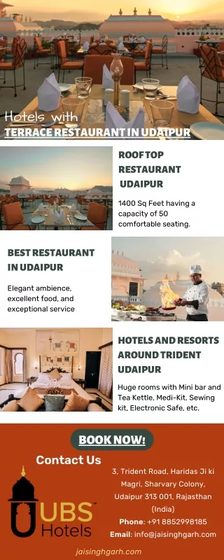Hotels with Terrace restaurant in Udaipur