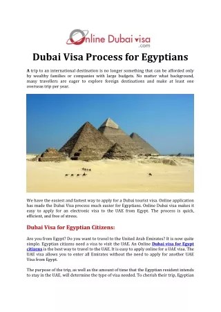 Dubai Visa Process for Egyptians (1)