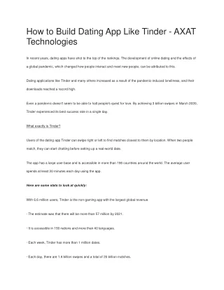 How to Build Dating App Like Tinder