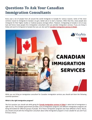 questions to ask your canadian immigration