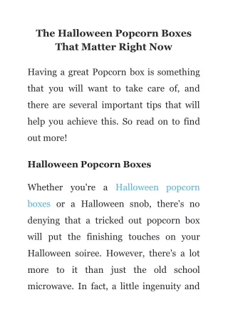 The Halloween Popcorn Boxes That Matter Right Now