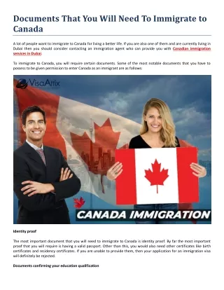 documents that you will need to immigrate
