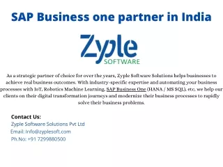 SAP Business one partner in India | SAP Service | SAP B1 HANA