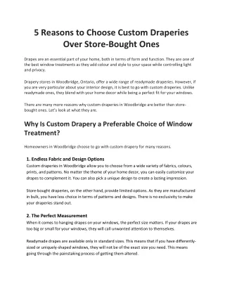 5 reasons to choose custom draperies over store