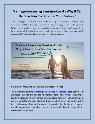 Best Marriage Counseling in Sunshine Coast
