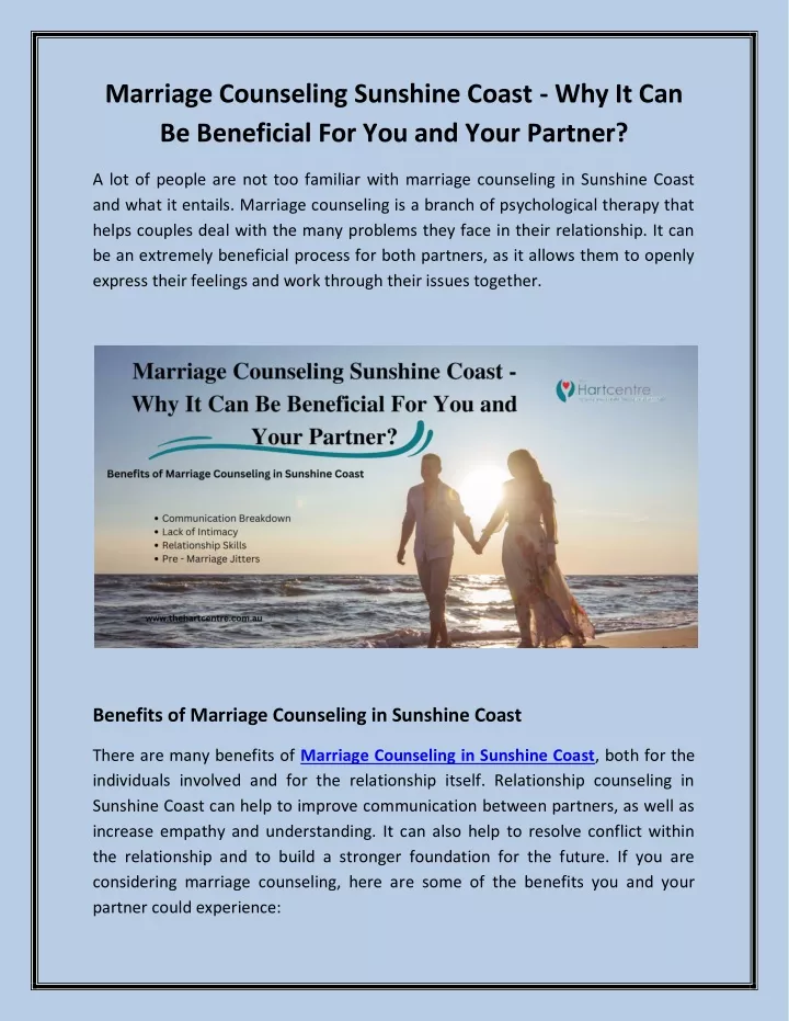 marriage counseling sunshine coast