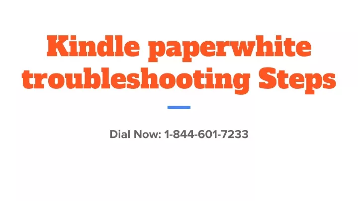 kindle paperwhite troubleshooting steps
