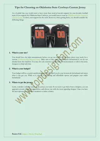Tips for Choosing an Oklahoma State Cowboys Custom Jersey
