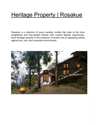 heritage property rosakue