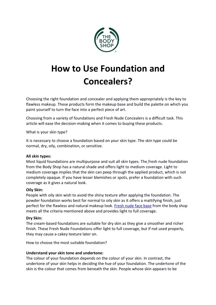 how to use foundation and concealers