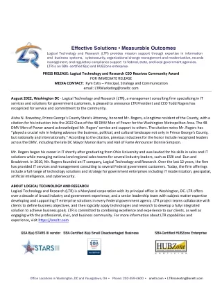 Logical Technology and Research President and CEO Todd Rogers Given Award