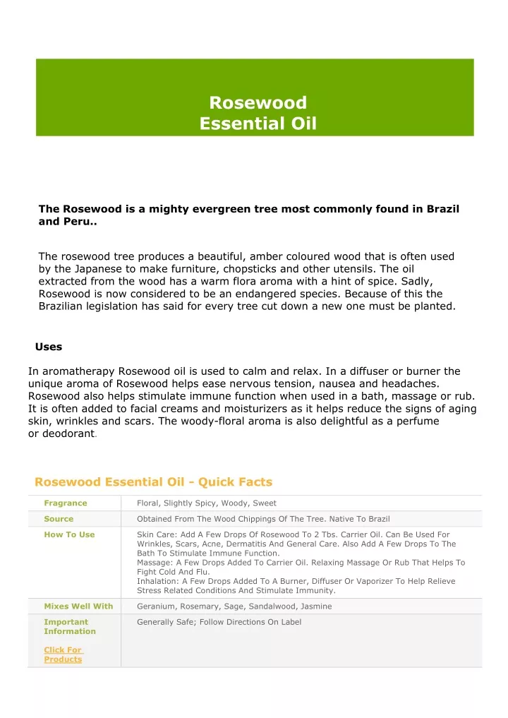 rosewood essential oil