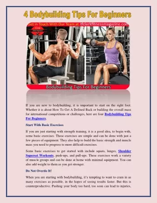 Bodybuilding Tips For Beginners