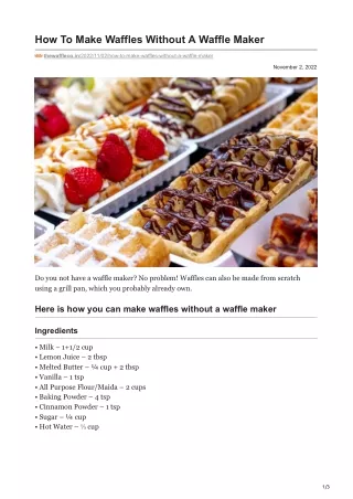How To Make Waffles Without A Waffle Maker