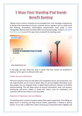 5 ways floor standing ipad stands benefit banking