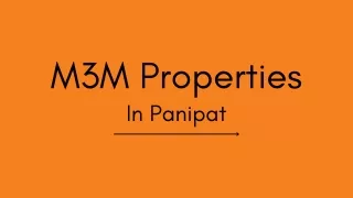 m3m properties in panipat