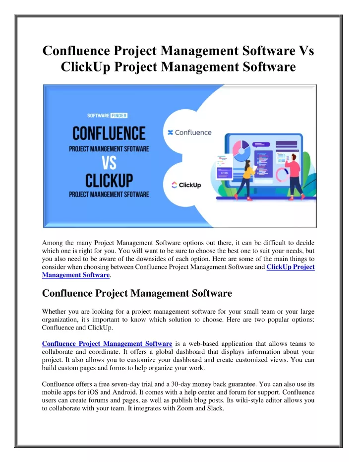 confluence project management software vs clickup