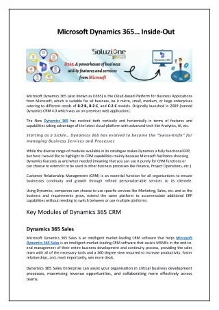 microsoft dynamics 365 inside out