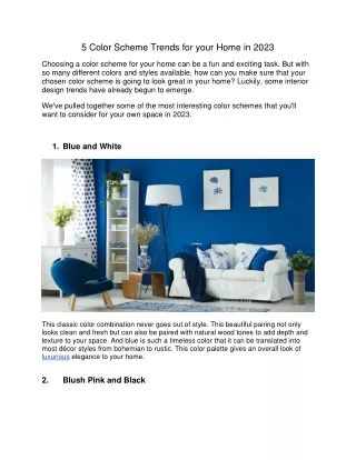 5 Color Scheme Trends for your Home in 2023
