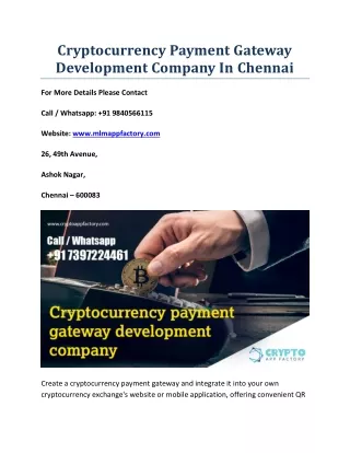 cryptocurrency payment gateway development