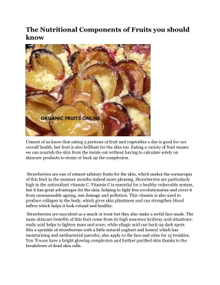 the nutritional components of fruits you should