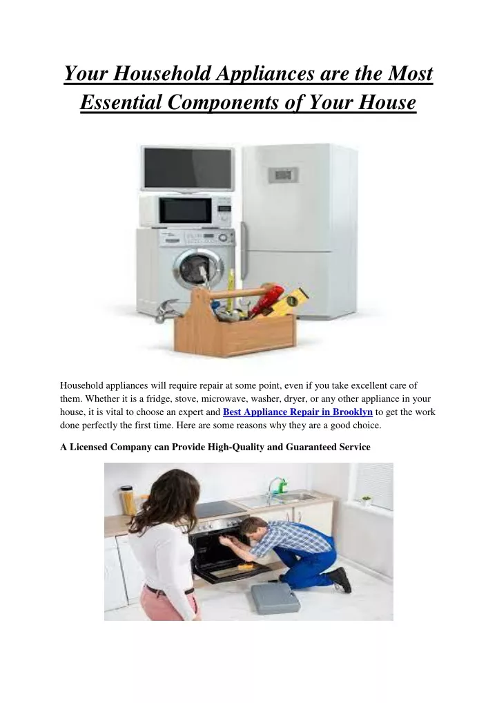 your household appliances are the most essential