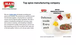 Top spice manufacturing company