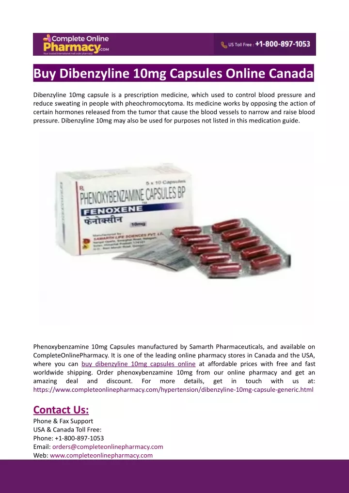 buy dibenzyline 10mg capsules online canada