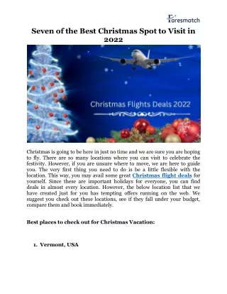 seven of the best christmas spot to visit in 2022